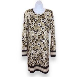 MICHAEL KORS Jersey Knit Shift Dress Black & Tan size 4